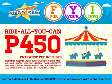 star city ticket price 2023|Star City Pasay Admission Ticket .